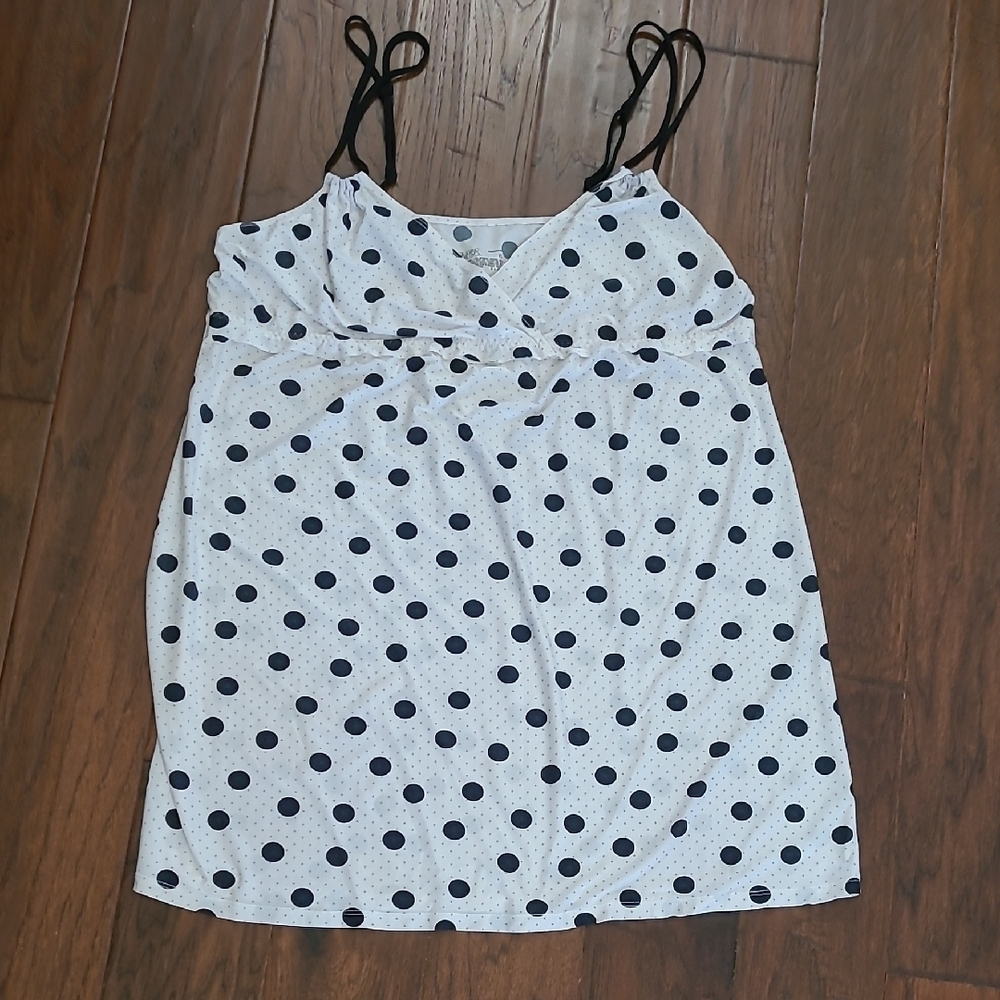 Gilligan & O'Malley Black & White Polka Dot Camisole Sleepwear size XL.l